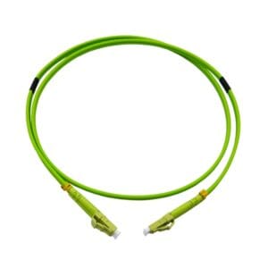 200ge duplex om5 lc lc fiber patch cord wtih clip, 850nm green housing and boot, lszh 50/125um fiber core