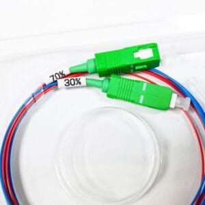 1×2 fiber splitter fbt 30 70 with sc apc connectors 1.5m g657a1 corning fiber