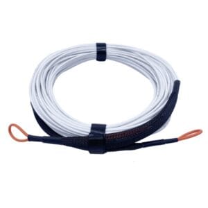 armored fiber patch cord 1 core simplex sm g.657a2 white 30m, both sides with kevlar yarn pulling eye, plastic bag or cardboard drum pack optional
