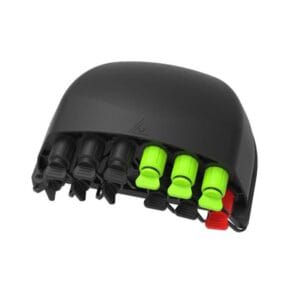 12 ports pre connectorized fiber optic distribution box for unbalanced splitters 1x9, or 1x2 unbalanced splitter with 1x8 splitter, black, pp