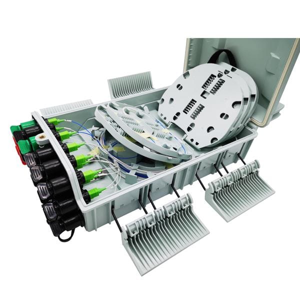 fttx ftth 16 port fiber splitter box for 48 cores single fiber splicing,with fast connector waterproof plugs