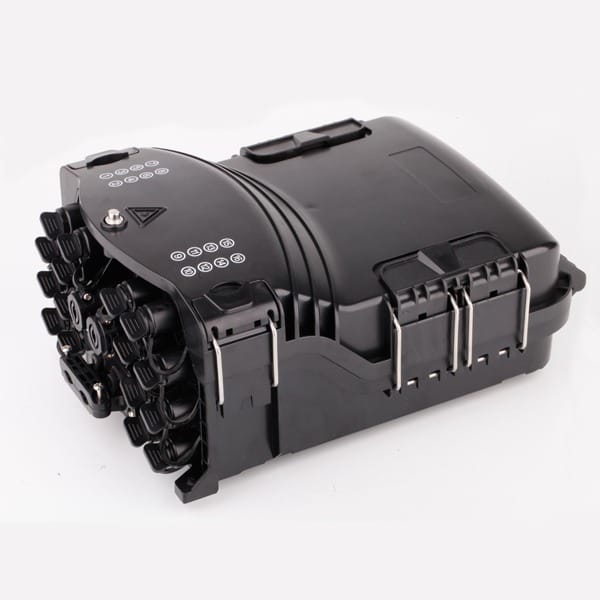 16 port fibre optic distribution box for feeder cable 16mm, ftth drop cable 3mm, 5mm or 2x3mm, color white or black