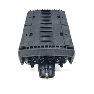 ip68 outdoor pole mount 8 port ftth splitter box for 1x8 passive splitter steel tube, with splice tray for splicing and splitting, 2 uncut cable ports