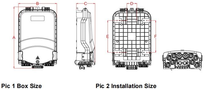 8 port optical splitter box for fiber optic cable 36 cores single fiber splicing, 8pcs mini sc adapters, with number mark and buckle lock