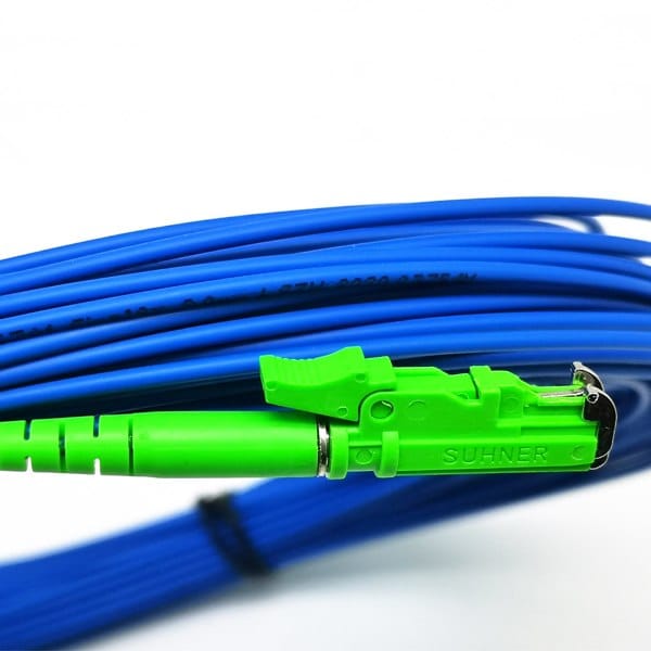 blue e2000 apc patch cord 30m, indoor armored cable g.657a1 2.0mm simplex core sm 9/125um