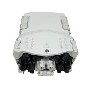 8 port fiber splitter box sc connectors with waterproof plug with rubber boot, ip65, white