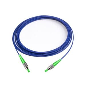 polarization maintaining patch cord fc apc to fc apc with armored cable 3.0mm blue, single core simplex single mode 9/125um, slow axis to the key, pm1550 fiber 0.5m
