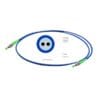 polarization maintaining patch cord fc apc to fc apc with armored cable 3.0mm blue, single core simplex single mode 9/125um, slow axis to the key, pm1550 fiber 0.5m