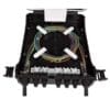 2 in 5 out round rubber seal fiber distribution box, 24 cores single fiber splicing with 2 splice trays, 24 sc adapters, wall pole mount
