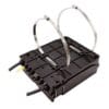 2 in 5 out round rubber seal fiber distribution box, 24 cores single fiber splicing with 2 splice trays, 24 sc adapters, wall pole mount