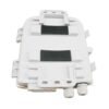 8 port plastic fiber splice box sc connectors, cable glands, white outdoor wall mounting, 1x8 splitter and splicing sleeve