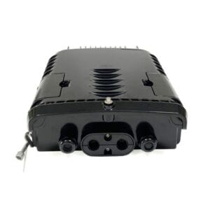 flat drop cbale exit odb fiber optic splitter distribution box, 16 ports, black, pole wall aerial