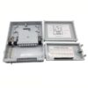 2 cover unique design fiber dp box, with 2 pcs 1x8 splitter modules, white color, outdoor pole mount