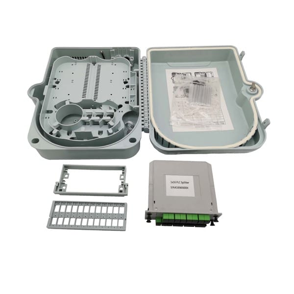 24 subscribers home fiber splitter distribution box,2 uncut ports, sc / lc duplex couplers, custom fiber optic splitter types