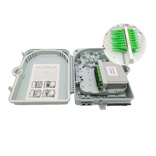 24 subscribers home fiber splitter distribution box,2 uncut ports, sc / lc duplex couplers, custom fiber optic splitter types