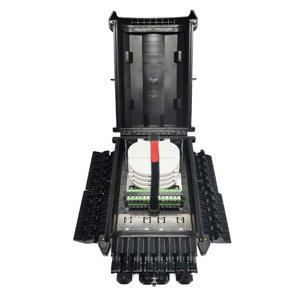 ip68 underwater ftth fiber optical termination box otb, wall pole mounting with ss304 metal sheet and cable clamps, 1x8 1x16 splitter enclosure