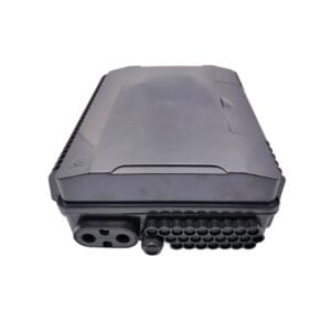 gpon fiber distribution box outdoor, 48 cores fusion splice,1 cable gland, 2 uncut ports, 24 round ports for ftth drop cables