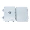 1in 2 out mini ftth fiber access terminal box, 2sc adapters, 2 fiber sleeve slots, white, left right open