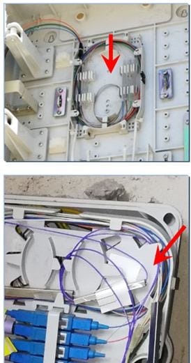 figure 5 bending of optical fibers at the end of the fiber splitting box