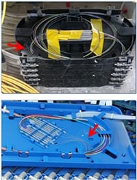figure 6 bending of optical fibers in the cable cross cabinet