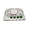 ftth termination box for fiber optic cable 4 cores white, gray color, front distribution, with splice tray, laser mark