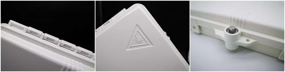 indoor outdoor fibre termination unit, high impact plastic, wateproof with splice tray for fiber splitters, fast connnector and drop cable installation