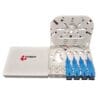 indoor network terminal box fiber optic 4 cores, rotate splice tray, sc simplex adapter, shutter adapter optional