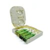 4 cores plastic ftth fibre terminal box, loaded with sc simplex adapters, pigtials sc, splice tray.