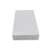 4 port plastic fo termination box, cable go through from top to bottom, max splicing with 4 sc pigtails and adapters, wall mount white
