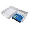 6 port optical fiber cable termination box wall mounted with 1x5 mini plc splitter sc connectors