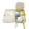 outdoor mini optical fibre termination unit, 8 port sc, 12mm cable gland, 1 splice tray