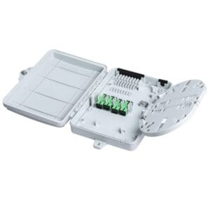 outdoor wall mounted roseta fibra optica, optical fiber splitter 1x8 , 8 heat shrinkable protector, 10mm cable diamter,2x5mm drop cable exit