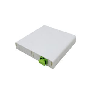 compact size fiber outlet, slide open, no screws, max. 2 sc pigtials and connectors