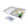 fiber optic wall outlet, slide open cover, no screws, 2mm 3mm or 2x3mm drop cable exit