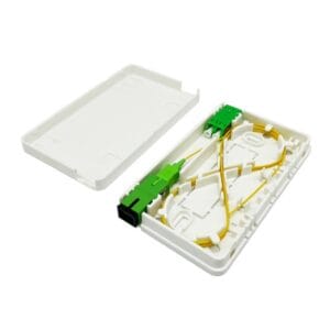 mini 1port optical fiber outlet box, wall mounted with shutter adapter block