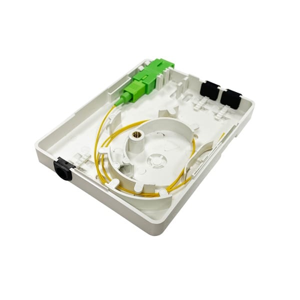 ftb86ms 2 ftth optical wall outlet, 3 cable port with rubber seal, 2 sc adapters, 1 screw lock