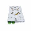 long ftth termination box, 2 sc, 2 cable ports 3mm diameter, top cover locking with screw, white abs