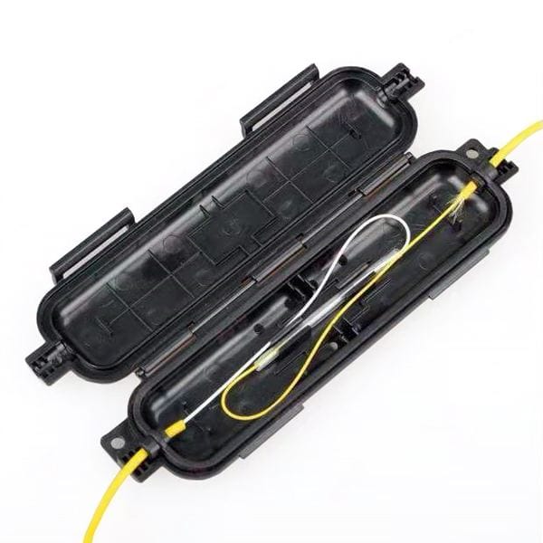 ftth connection box for drop cable protection, custom sc adapter, mechanical splicer or fiber sleeve, waterproof with rubber, 1in 2out