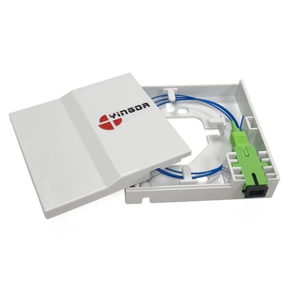 1 port sc ftth fiber termination box, cable go through the box strainghtly, embeded wall, gradient surfece design.