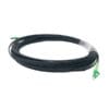 flat patch cord ftth pre connector lc apc, self supporting cable 2*5mm g657a2 with 1.2mm messenger wire steel / frp or stranded wire, lszh low friction, black