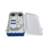 12 cores bundy fiber connection box, cable gland 8 16mm, 8 adapter sc fc ports, with splice tray, white color