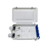 12 cores bundy fiber connection box, cable gland 8 16mm, 8 adapter sc fc ports, with splice tray, white color