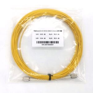 d4 to d4 single mode fiber patch cord 15m 9/125um os1 smf yellow 2mm lszh with custom labels
