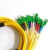 mini 12 core single mode fiber optic cable pre connectorized sc apc connectors both sides 2.0mm g657a2 lszh, colorful boot