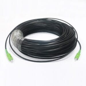 armored fiber patch leads 1 core sc/apc sc/apc single mode simplex g657a2 with armid yarns 3.5mm 60 meter,double sheath outer sheath pe black, inner sheath white lszh 2mm and 0.9mm tight buffer