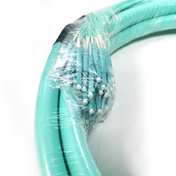 48f fiber optic cable om4 aqua 5 mtr lszh, with 48 strand fiber breakout cable lc pc om4 2.0mm 50cm each, 10pcs/carton