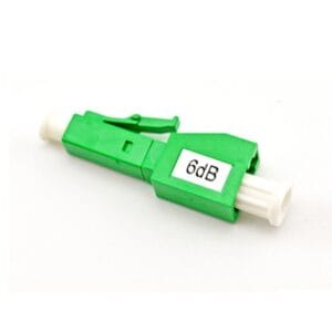 lc optical attenuator, single mode 1550nm, female to male, build out type, apc green, 6db
