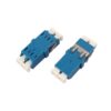 fiber cable adapter lc duplex with bowback sm blue os2 os1 9/125um, w/o mounting ears, white caps