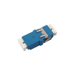 fiber cable adapter lc duplex with bowback sm blue os2 os1 9/125um, w/o mounting ears, white caps