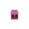 fiber lc adapter duplex multimode om4 mm rose red, w/o flange, one piece body with metal clip